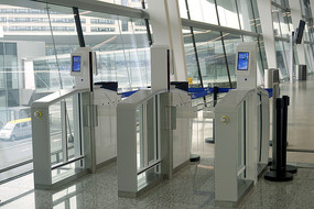 Airbus long-haul aircraft at gate with ground crew